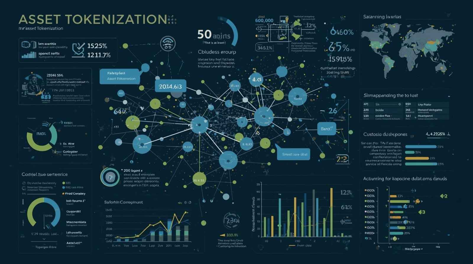 Blockchain visualization of tokenized real estate and U.S. treasuries fueling stable low-cost credit lines for SME growth funding in 2026